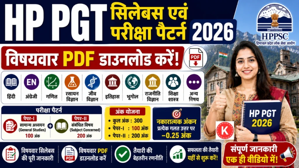 HP PGT सिलेबस एवं परीक्षा पैटर्न 2026 | HPRCA PGT Syllabus 2026 PDF Download | Hprca pgt syllabus 2026 pdf download in hindi